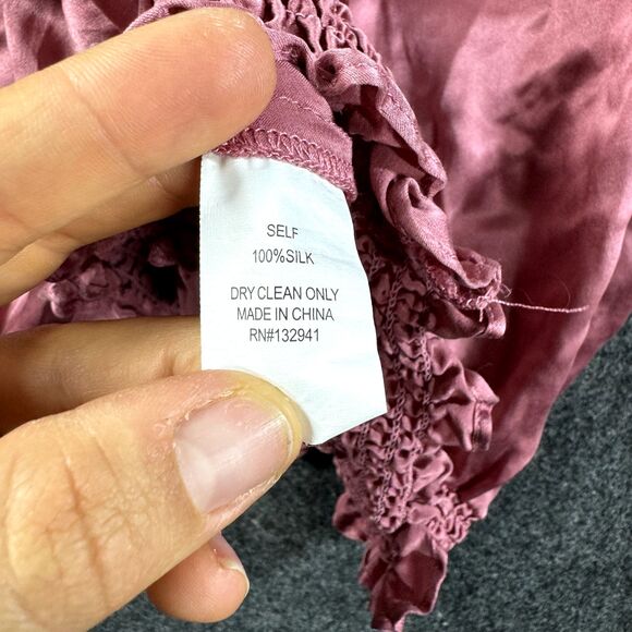 Amanda Uprichard Top Women's Small Pink Wrap Silk Cropped - Picture 7 of 7